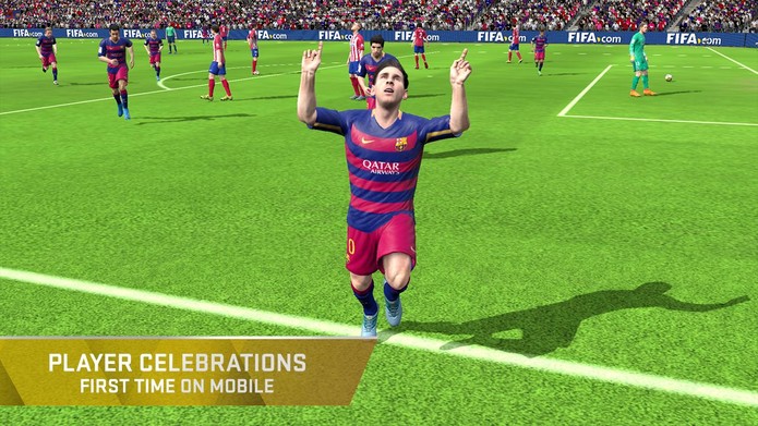 A versão mobile de FIFA conta com alguns presentes nos consoles, como as comemorações (Divulgação)