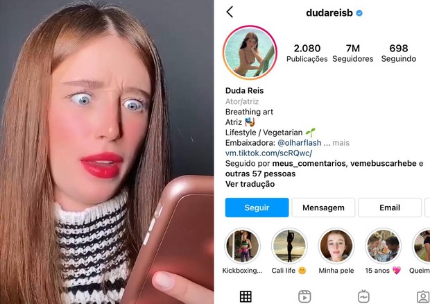 Duda Reis quase dobra número de seguidores no Instagram em 24 horas (Foto: Reprodução/Instagram)