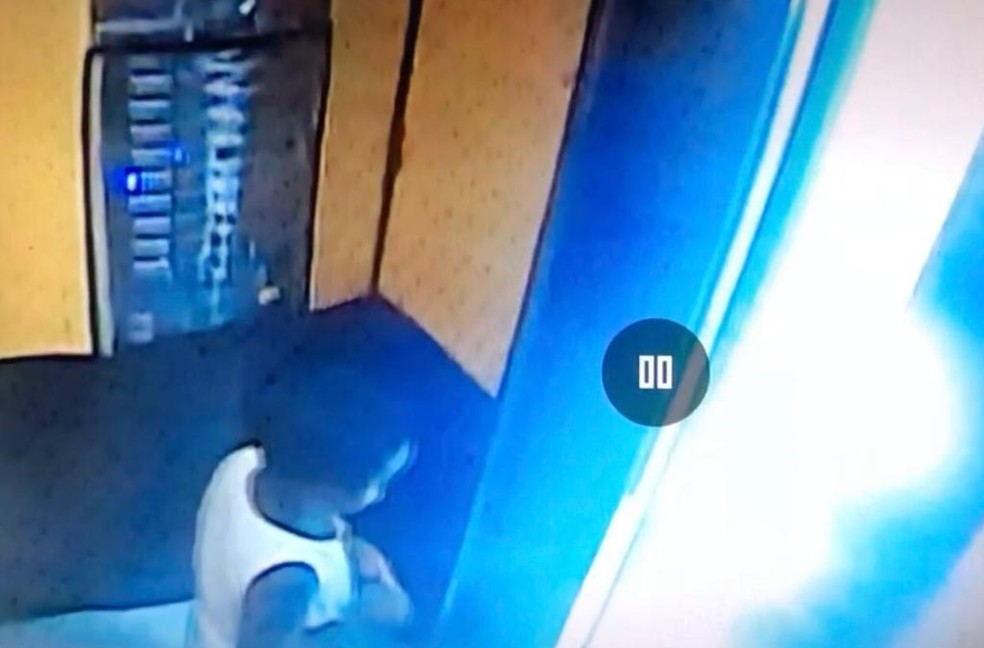 Miguel Otávio foi flagrado sozinho dentro de elevador, antes de cair do 9º andar — Foto: Reprodução/WhatsApp