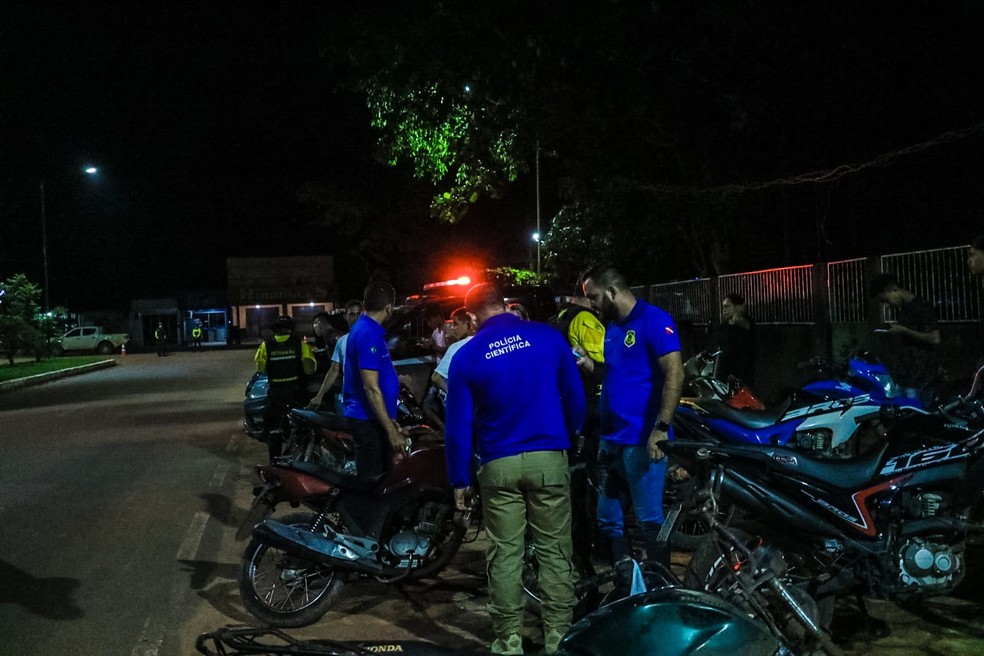Motocicletas com irregularidades foram apreendidas durante operação integrada em Rurópolis — Foto: Polícia Civil /Divulgação