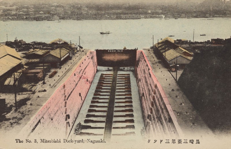 Docas da Mitsubishi, em Nagasaki (Foto: New York Public Library)
