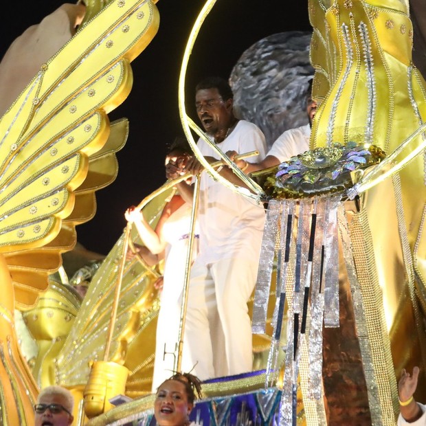 Seu Jorge no desfile da Beija-Flor no Carnaval 2022 (Foto: Webert Belicio/AgNews)