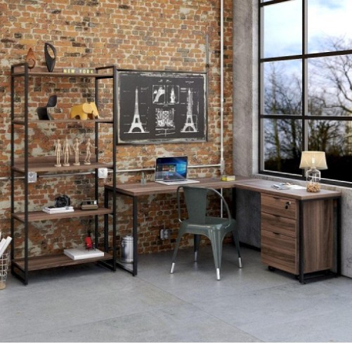 Conjunto home office industrial (3 peças), Compace  (Foto: Reprodução/ Amazon)