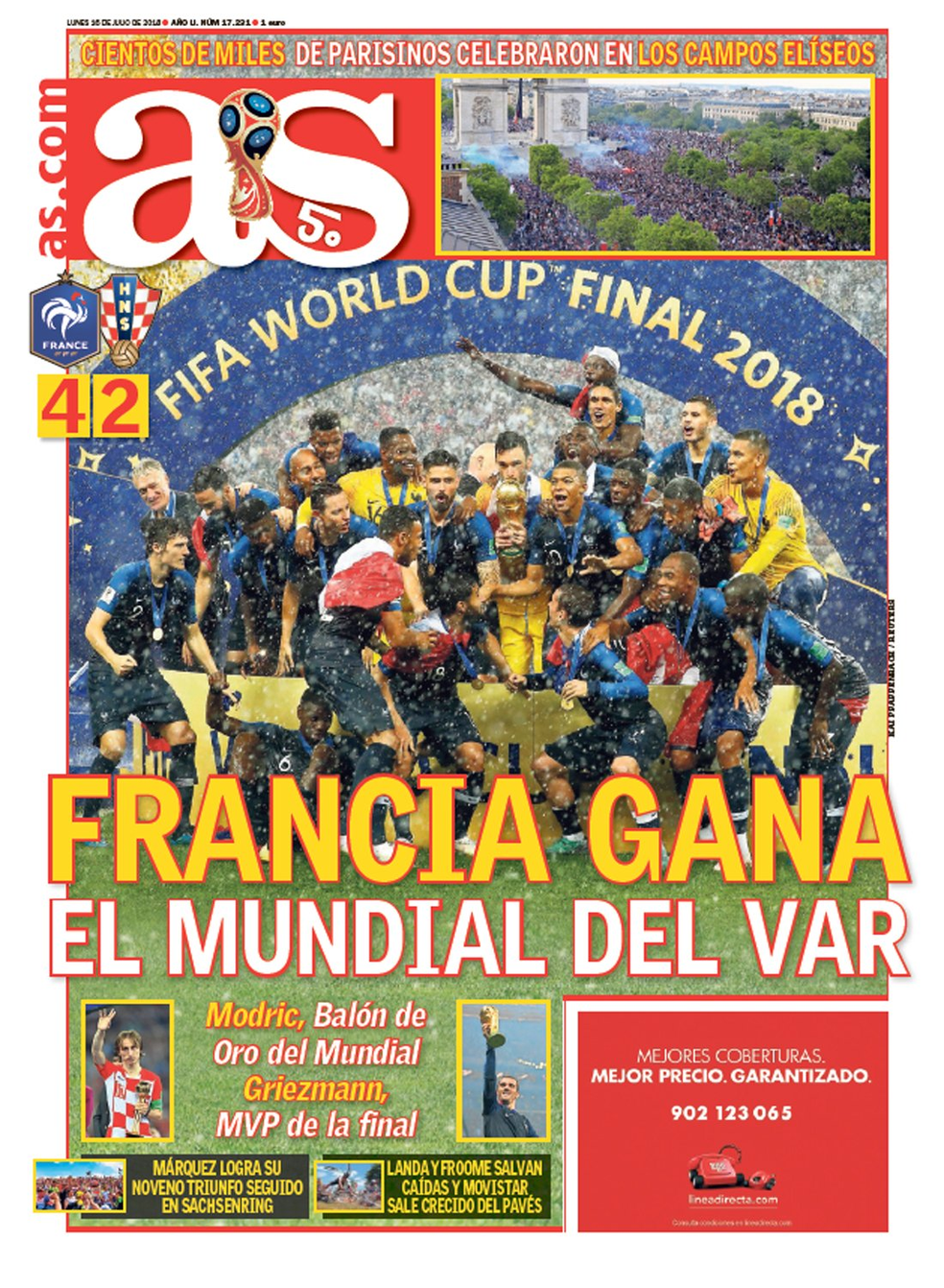 Capa diário AS França campeã (Foto: Reprodução)