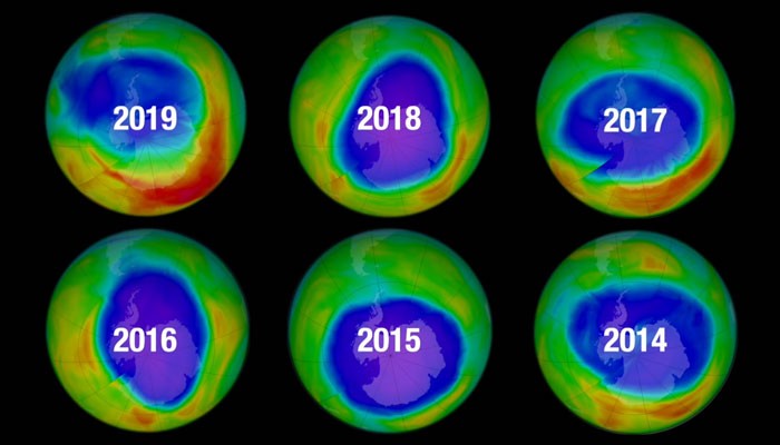 Buraco na camada de ozônio atingiu o menor tamanho dos últimos 40 anos (Foto: NASA/Reprodução YouTube)