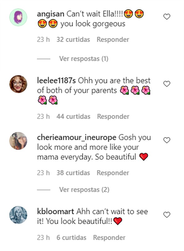 Seguidores de Ella Travolta a elogiaram no Instagram (Foto: Reprodução / Instagram)