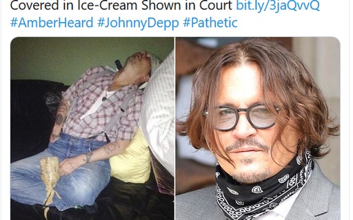 Atriz Amber Heard divulga foto de Johnny Depp 'apagado' e coberto