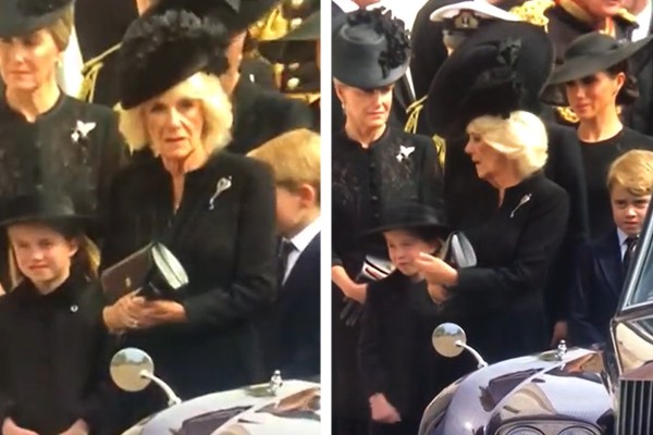 Leitura labial revela bronca de rainha Camilla à princesa Charlotte em funeral de Elizabeth II (Foto: reprodução)