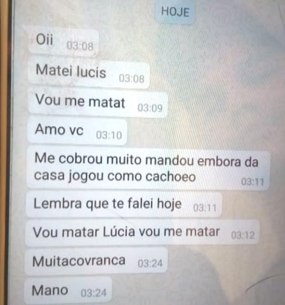 Mensagem teria sido enviada a testemunha — Foto: TVCA/Reprodução