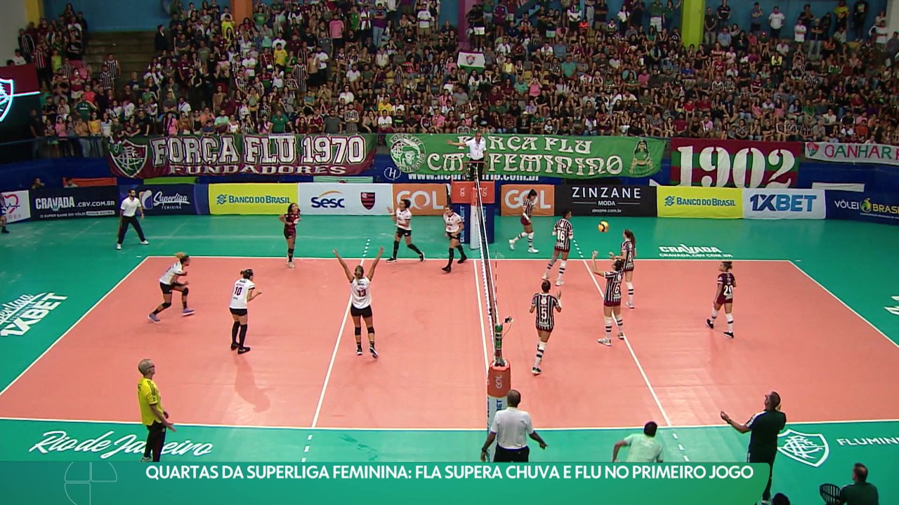 Flamengo supera o Fluminense (e a chuva) nas quartas da Superliga Feminina