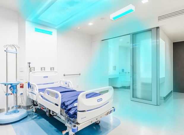 Segundo o estudo da Universidade de Boston, a luz UV-C é capaz de impermeabilizar ambientes como hospitais, escolas e escritórios (Foto: Divulgação/Signify)