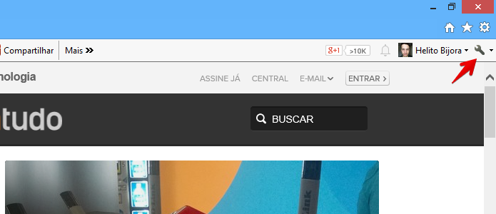 Acesse as configurações do Google Toolbar (Foto: Reprodução/Helito Bijora) 