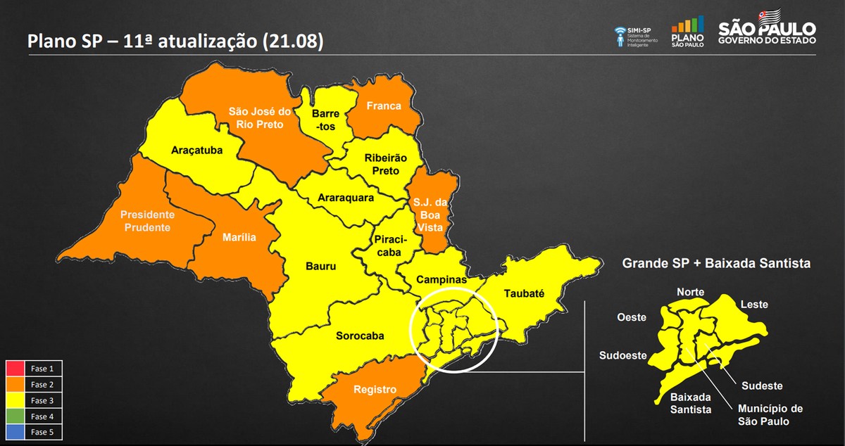 São João da Boa Vista e outras 13 cidades da região regridem para a fase laranja do Plano São