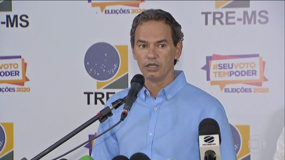 Prefeito de Campo Grande, Marquinhos Trad, do PSD, foi reeleito — Foto: Reprodução/TV Morena