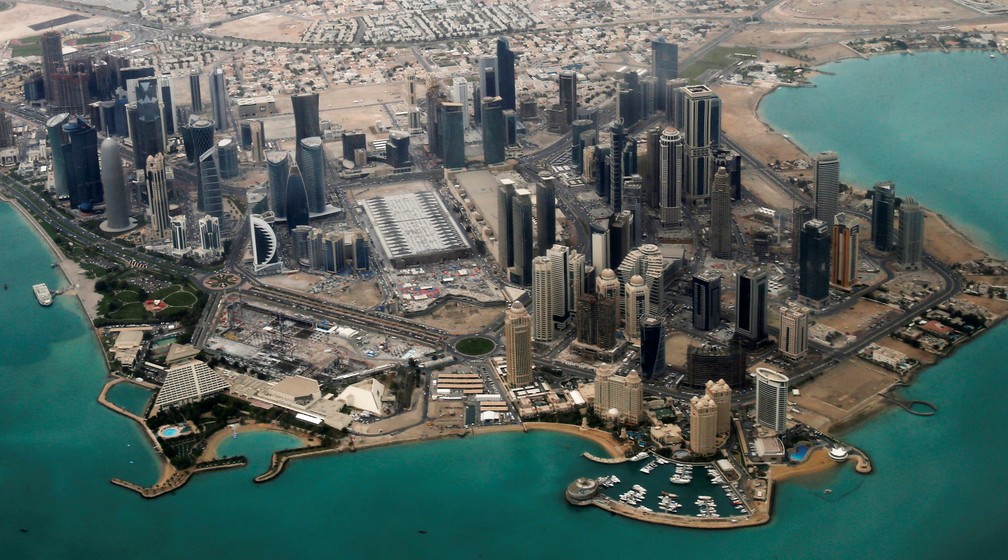 Vista aérea de Doha, capital do Catar — Foto: REUTERS/Fadi Al-Assaad/File Photo