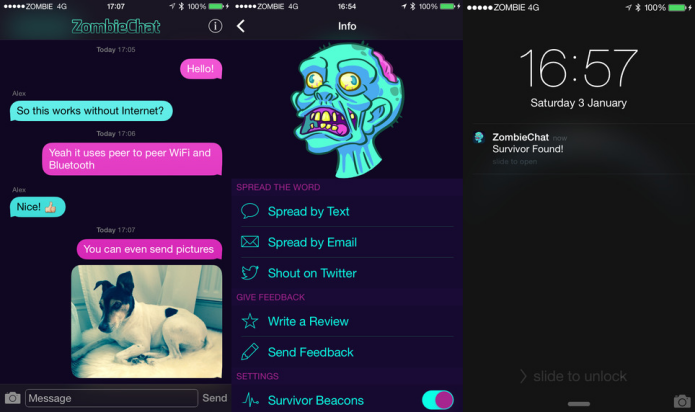 ZombieChat fornece comunica??o segura, mesmo em tempos e locais dif?ceis (Foto: Divulga??o/AppStore)