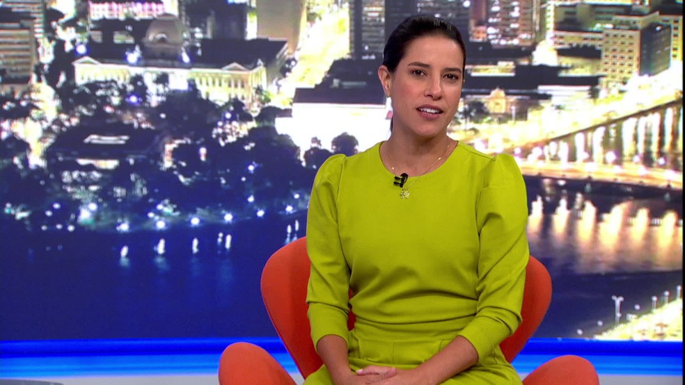 Raquel Lyra (PSDB), governadora eleita de Pernambuco, no estúdio do NE2 — Foto: Reprodução/TV Globo