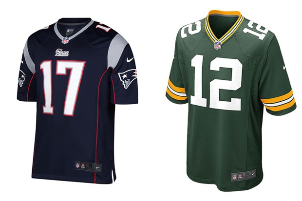 Camisas do New England Patriots e do Green Bay Packers serão vendidas no Brasil (Foto: Divulgação)