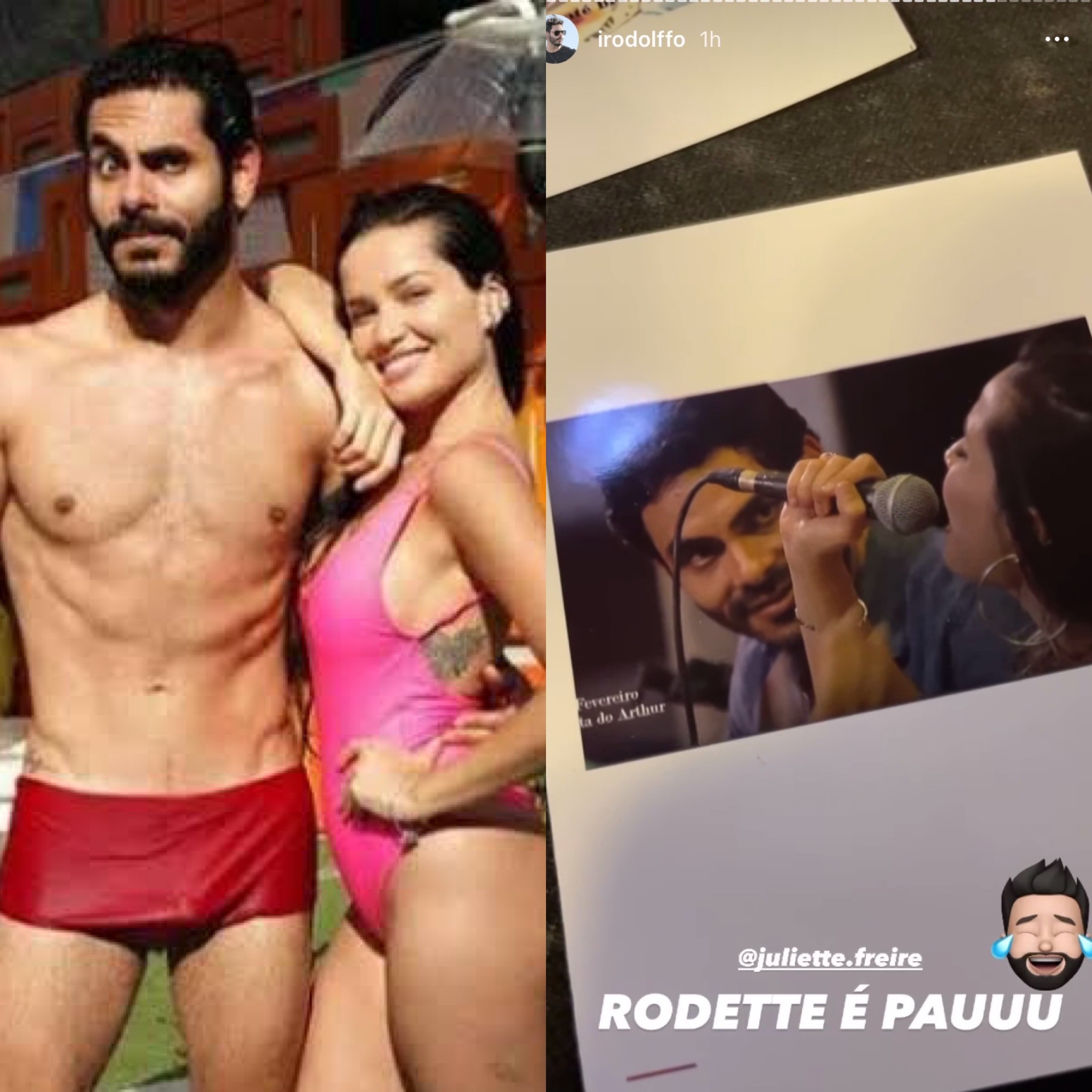 BBB21: Rodolffo mostra presentes de fãs da Juliette com fotos da dupla (Foto: Instagram)