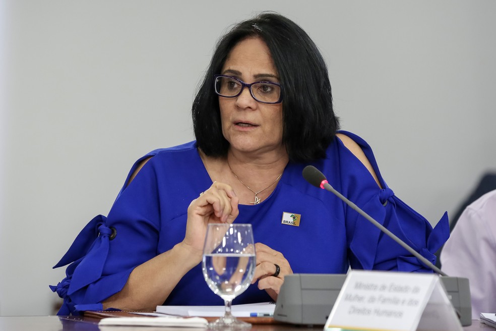 A ministra da Mulher, Família e Direitos Humanos, Damares Alves, durante reunião do Conselho de Governo, em janeiro — Foto: Marcos Corrêa/Presidência da República