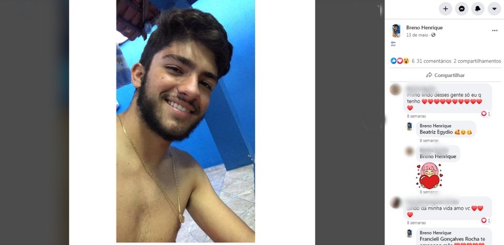 Breno Henrique morreu ap&oacute;s ser atingido por disparo de arma de fogo acidental em Ol&iacute;mpia &mdash; Foto: Reprodu&ccedil;&atilde;o/Facebook