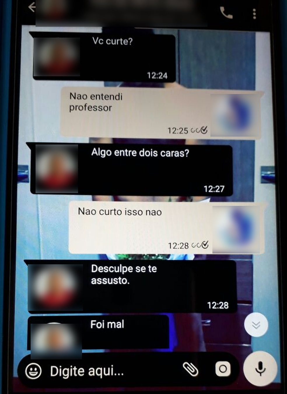 Professor encaminhou mensagem para aluno de 16 anos (Foto: Divulgação)