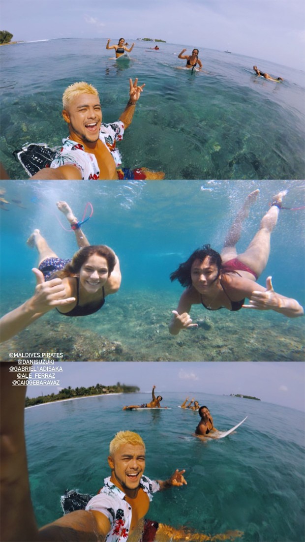Isabella Santoni e Danni Suzuki se encontram nas Maldivas (Foto: Reprodução / Instagram)