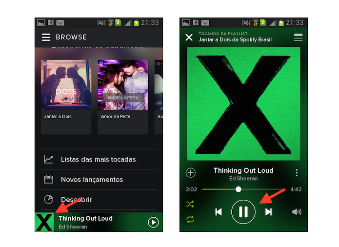 Continuando a reprodução de áudio do Spotify em outro dispositivo conectado a uma mesma conta (Foto: Reprodução/Marvin Costa)