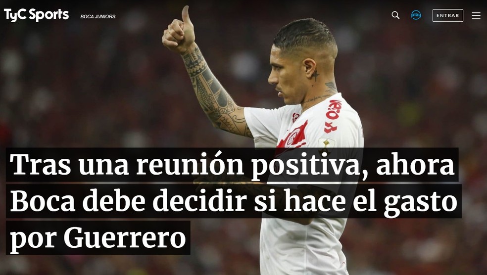 Paolo Guerrero segue nos planos do Boca — Foto: Reprodução