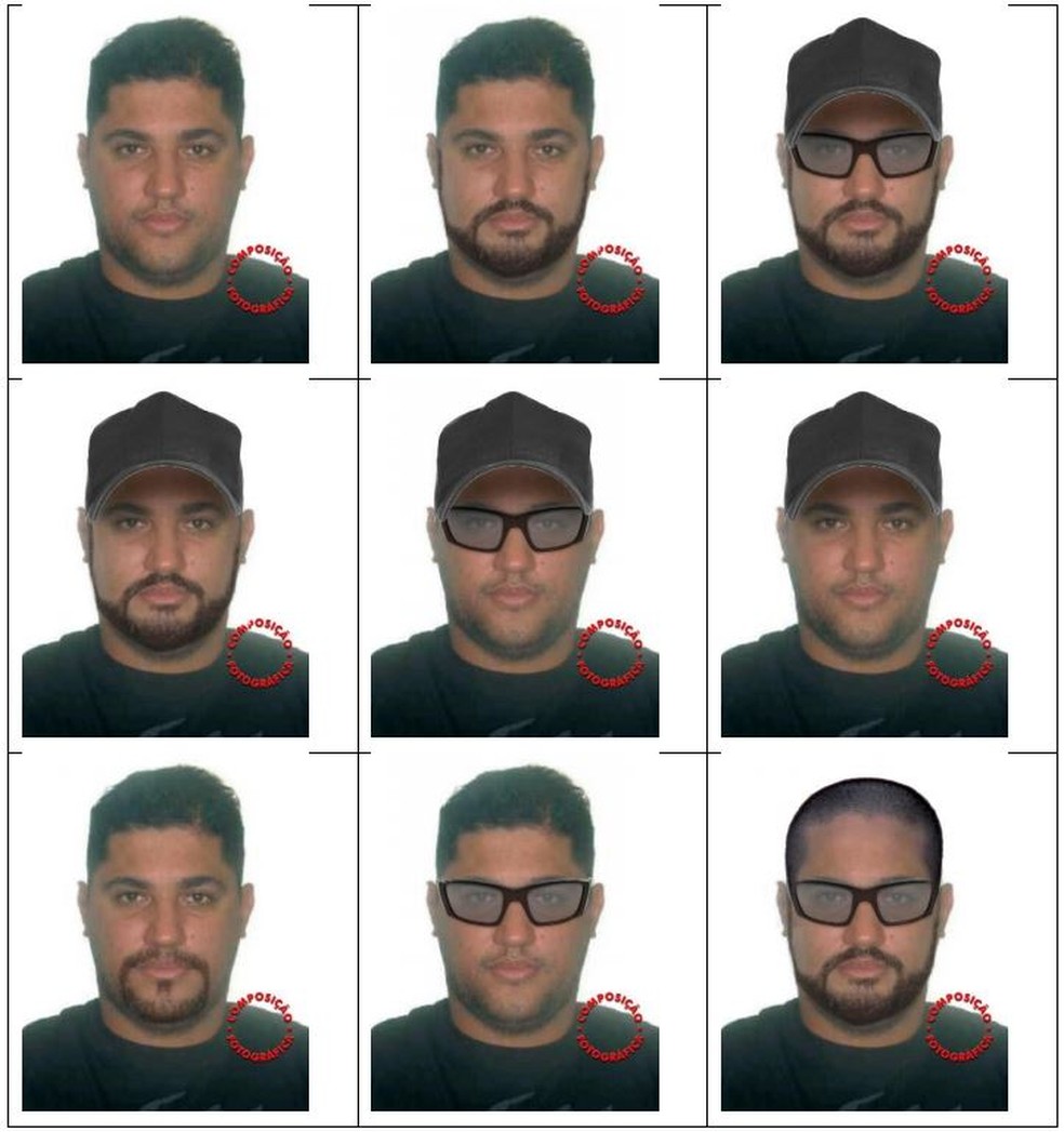 PF divulga fotos com possíveis disfarces do traficante André do Rap, um dos chefes do PCC procurado pela Interpol e pela polícia de SP — Foto: Divulgação/PF