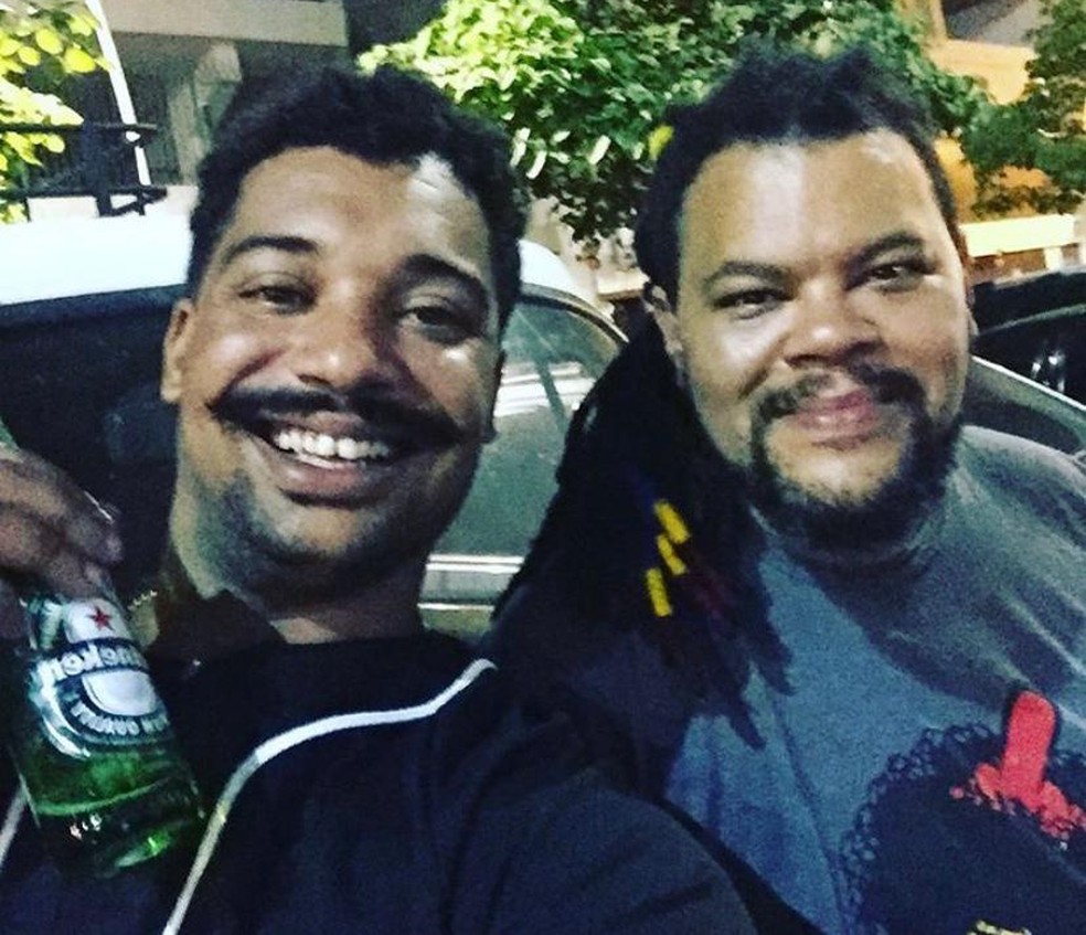Babu e o amigo Felipe Botelho viram a final da Libertadores juntos — Foto: Reprodução/Instagram