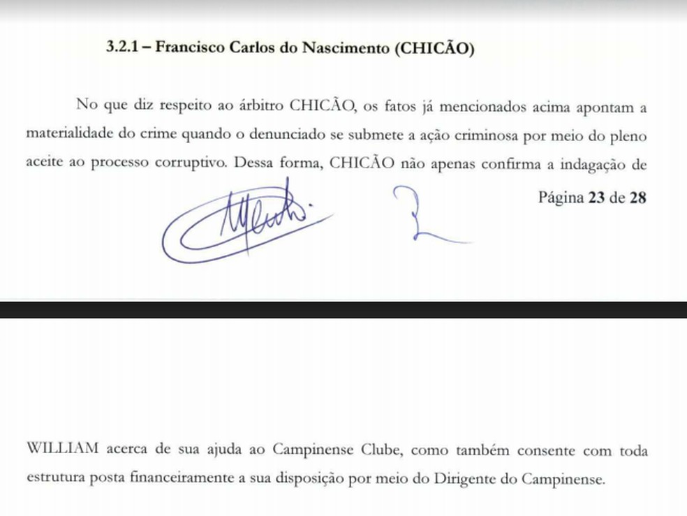 Parte da denúncia que cita Francisco Carlos (Foto: Reprodução Ministério Público da Paraíba)