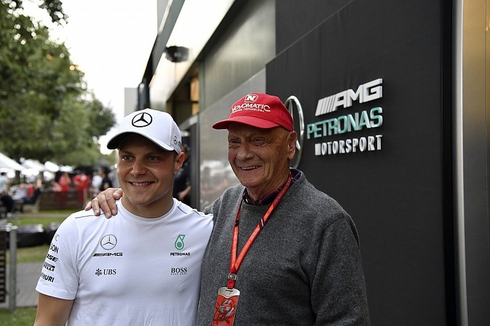 Niki Lauda e Valtteri Bottas no GP da Rússia (Foto: Getty Images)