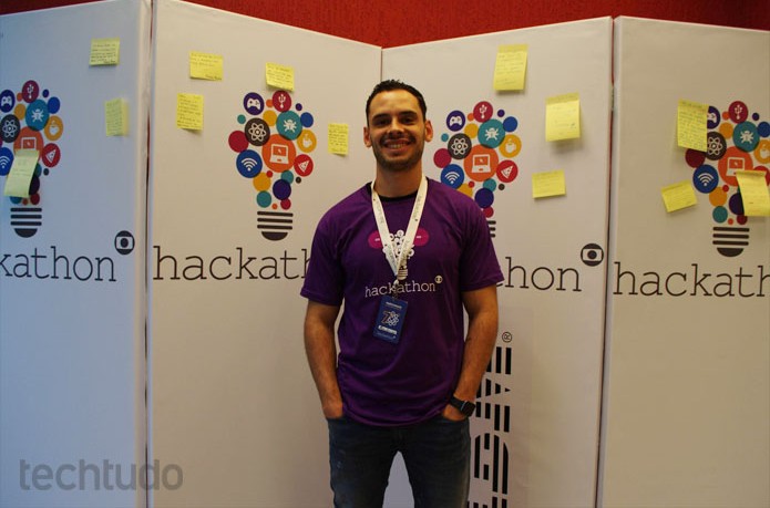 Maurício Meirelles, vencedor do Hack in Poa, é viciado em Hackathons e veio ao da Globo (Foto: Zingara Lofrano / TechTudo)
