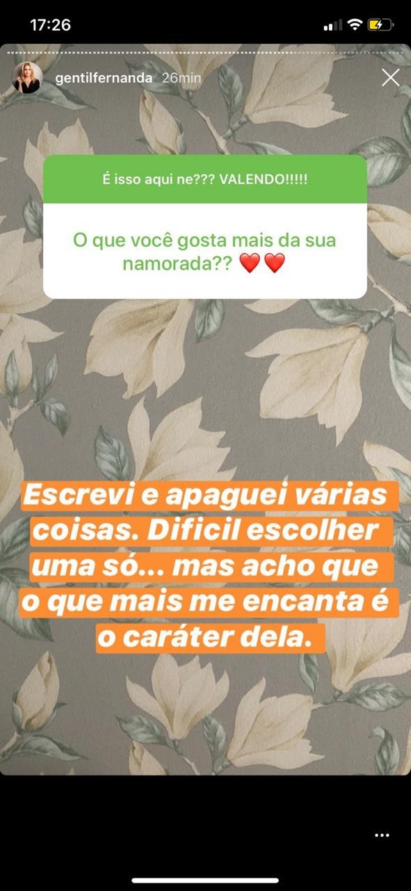 Fernanda Gentil responde perguntas de seguidores no Instagram e fala sobre relacionamento com Priscila Montandon (Foto: Reprodução/Instagram)