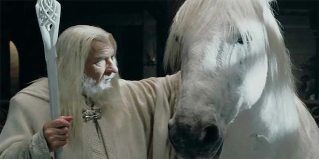 Gandalf e seu cavalo Shadowfax (Foto: New Line Cinema/ Reprodução)