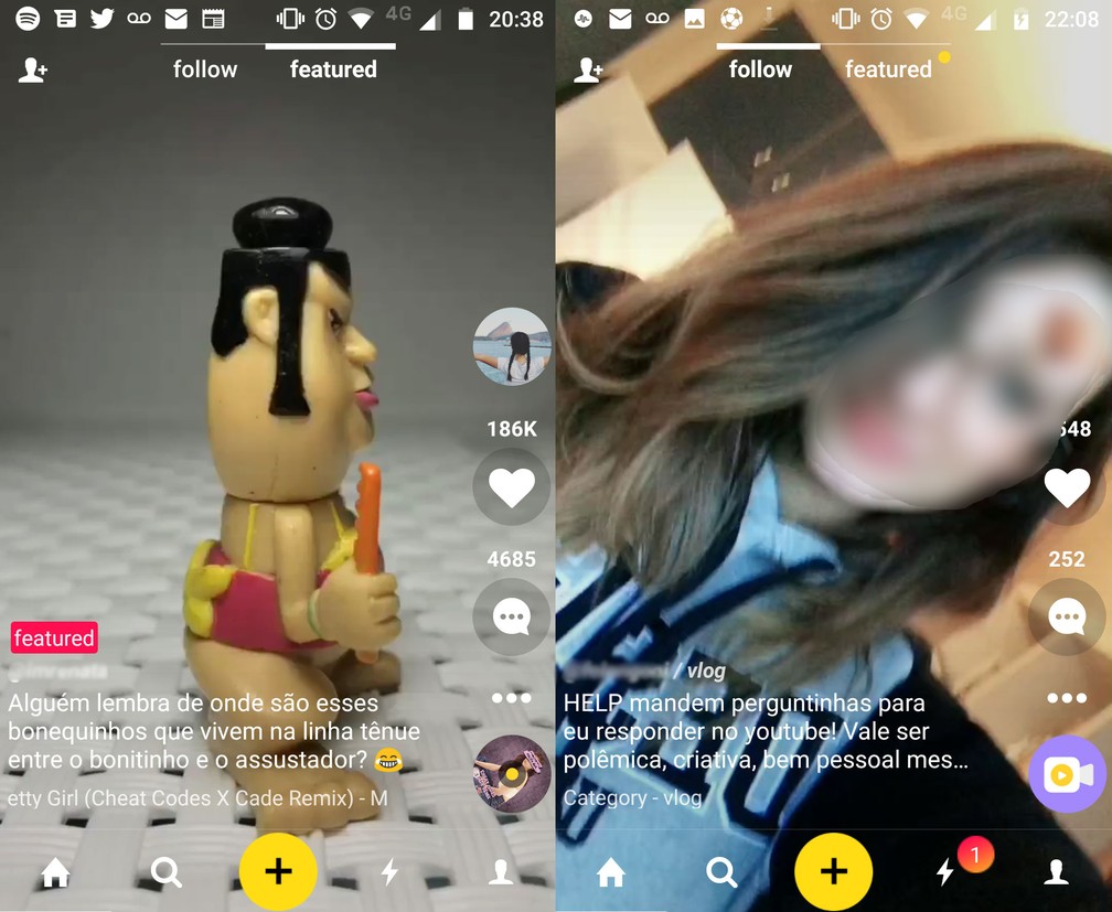 Tela inicial do Musical.ly (Foto: Reprodução)