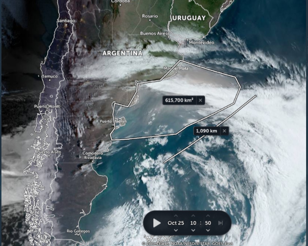Enorme nube de polvo con un área de 615.000 km² llega a Argentina |  alrededores