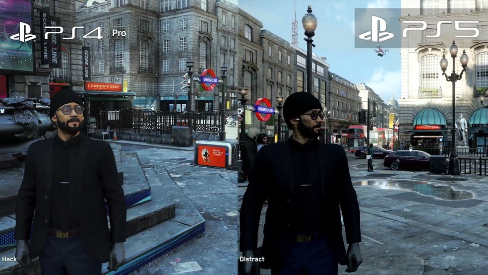 Composição gráfica da versão next gen de Watch Dogs: Legion é mais competente — Foto: Reprodução/YouTube LewisBlogsGaming