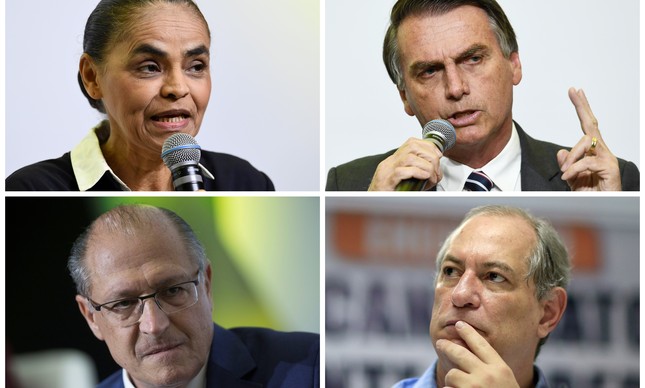 Marina Silva, Jair Bolsonaro, Geraldo Alckmin e Ciro Gomes