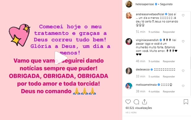 Famosos desejam melhoras para Heloisa Perisse (Foto: Reprodução/Instagram)