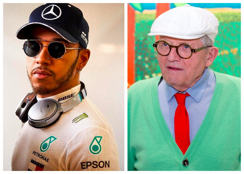 Lewis Hamilton e David Hockney (Foto: Instagram/Getty Images)