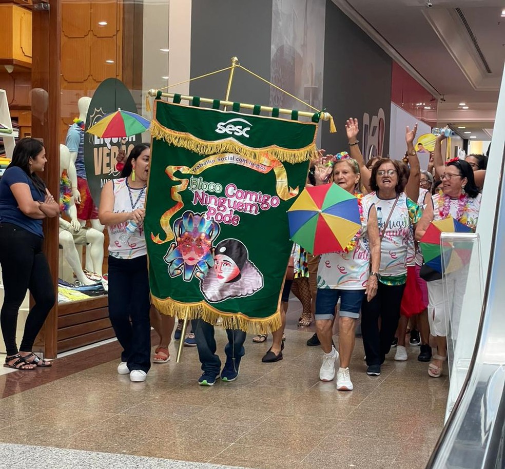 Blocos desfilam dentro de shopping em Arapiraca, Alagoas — Foto: Divulgação