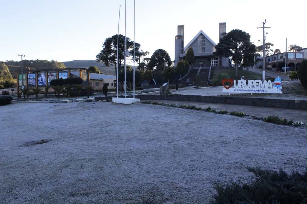 Urupema registrou a menor mínima do ano nesta quarta-feira — Foto: Marleno Muniz Farias/Prefeitura de Urupema