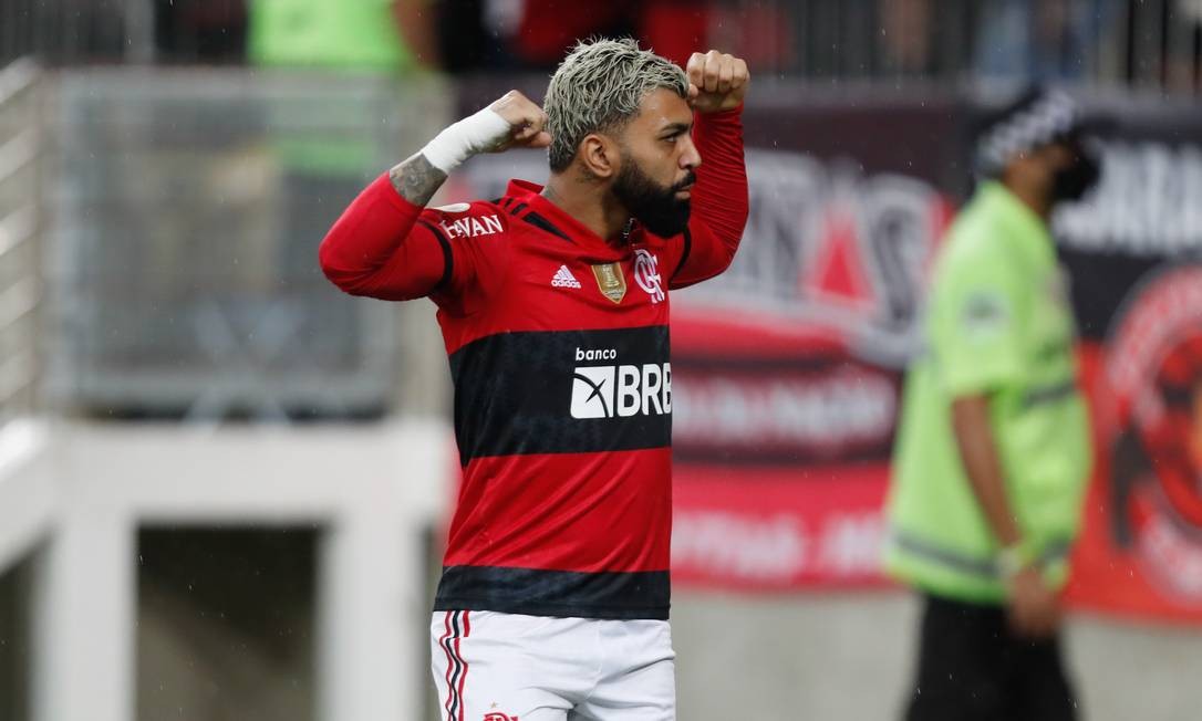 Gabigol em partida pelo Flamengo