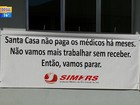 Médicos fazem paralisação na Santa Casa de São Lourenço do Sul, no RS