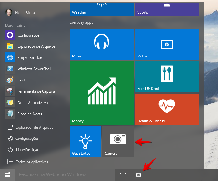 Atalhos para o aplicativo no Windows 10 (Foto: Reprodução/Helito Bijora)
