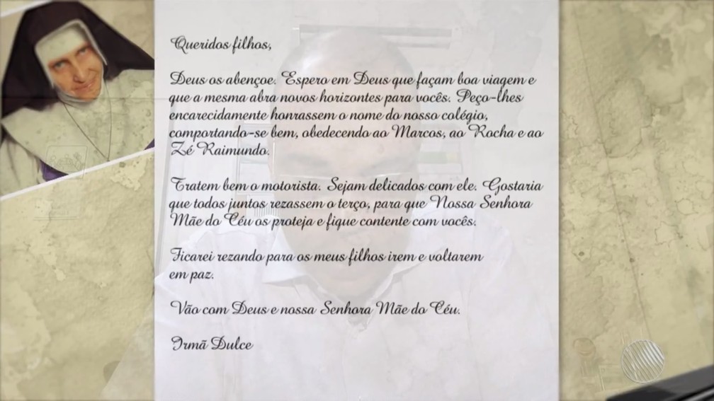 Carta recebida por Raimundo — Foto: Reprodução/TV Bahia