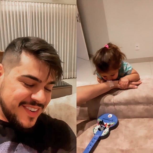 Em casa, Cristiano recebe o carinho da filha, Pietra (Foto: Reprodução Instagram)
