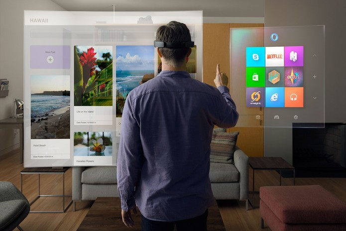 Asus pode desenvolver headsets de realidade aumentada compatíveis com o HoloLens da Microsoft (Foto: Divulgação/Microsoft)